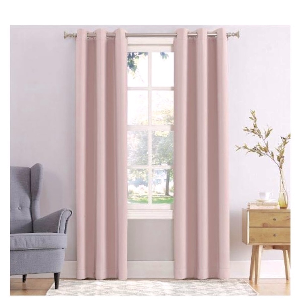 Elegant Blush Pink Blackout Curtains -Unused